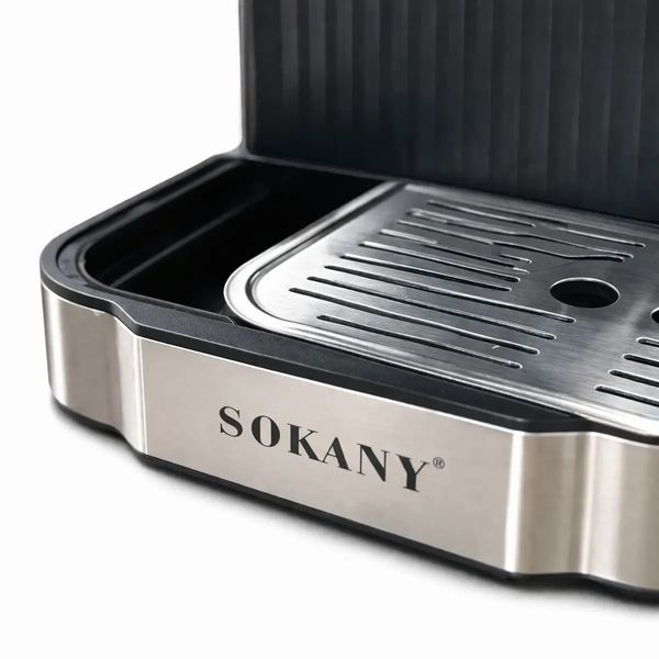 Кофеварка рожковая эспрессо Sokany SK-04025 20 бар с капучинатором 1.8 л