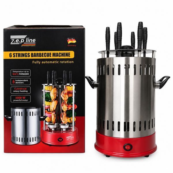 Шашлычница электрическая Zepline ZP-065 на 6 шампуров 3000 Вт