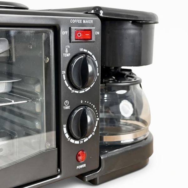 Машина для завтрака 3 в 1 Ackiliss ACL-5308B духовка, гриль, кофеварка