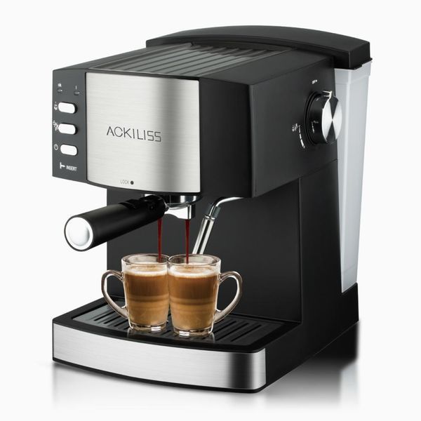 Кофеварка рожковая Ackiliss ACL-113 15 бар для эспрессо и капучино 1.6 л