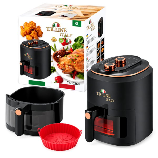 Аэрофритюрница механическая T.K.Line TK00268 8 л 3400 Вт с антипригарным покрытием
